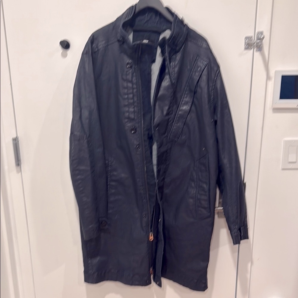 Classic Black Trench Coat with Structured Material